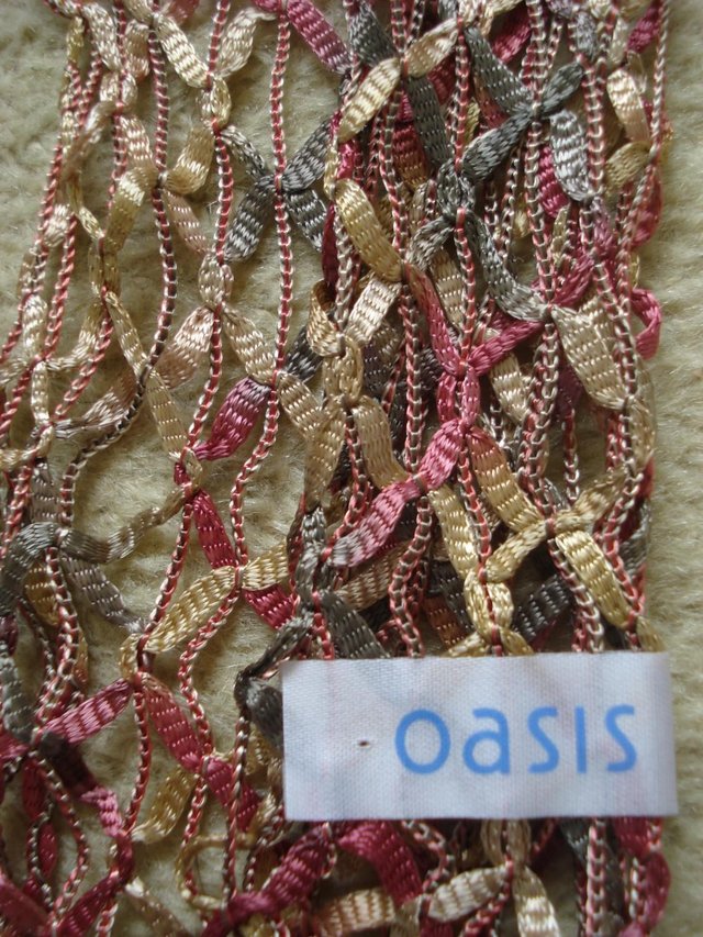 Image 2 of NEW VERSATILE METALLIC STYLE, MULTI-COLOURED SCARF BY OASIS