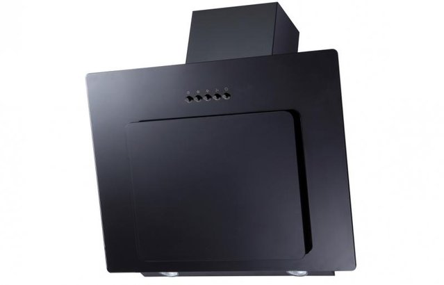 Preview of the first image of PRIMA 70CM BLACK GLASS ANGLED CHIMNEY HOOD-LED LIGHTS-NEW**.