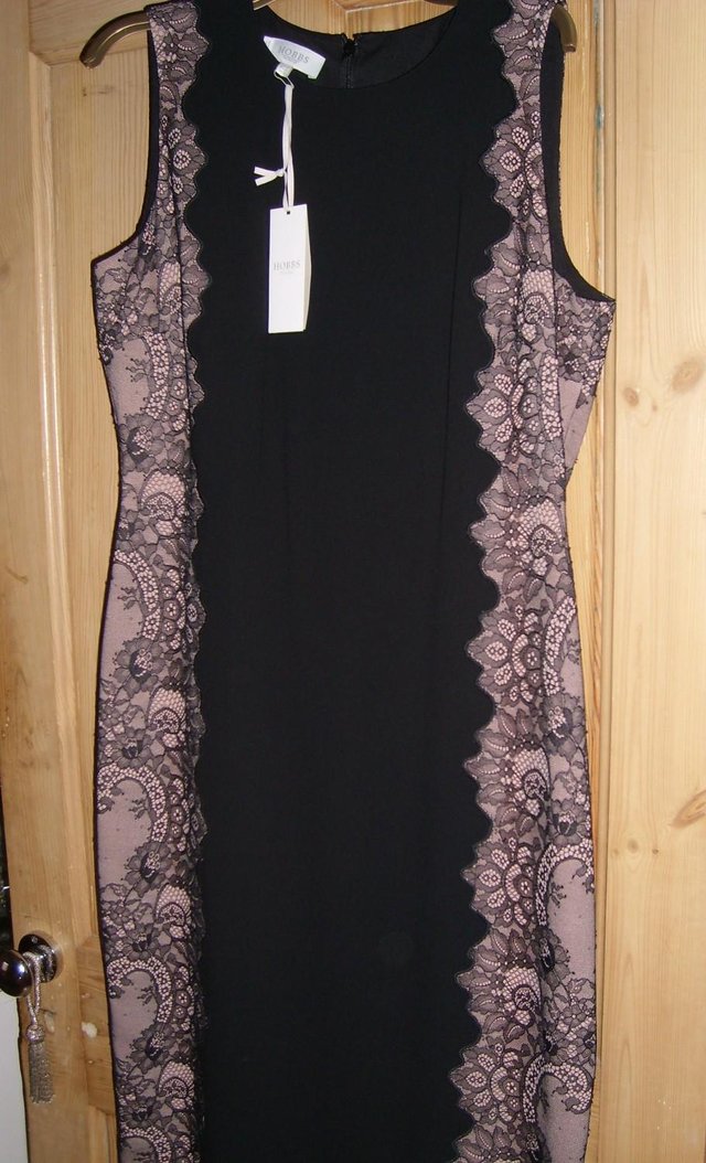 Image 2 of Hobbs Chantilly Dress Size 14 Black/Nude – New With Tags
