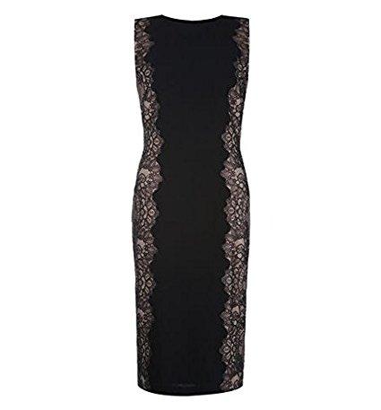 Preview of the first image of Hobbs Chantilly Dress Size 14 Black/Nude – New With Tags.
