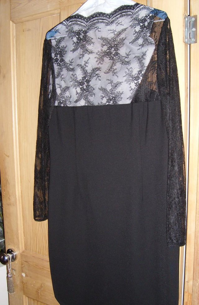 Image 2 of Hobbs Dress With Lace Top/Sleeves Size 14