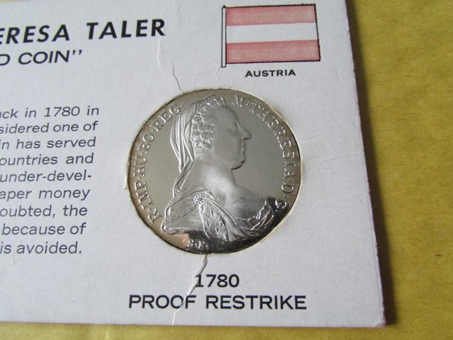 Image 2 of 1780 AUSTRIA MARIA THERESA SILVER PROOF THALER..