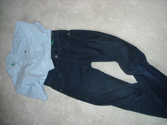 Preview of the first image of Benetton corduroy trousers & shirt age 11-12yrs.