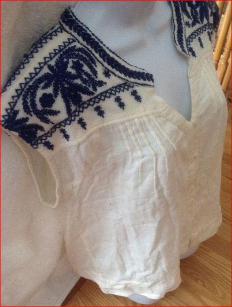 Preview of the first image of LUCKY BRAND BOHO Embroidered Sleeveless Top.