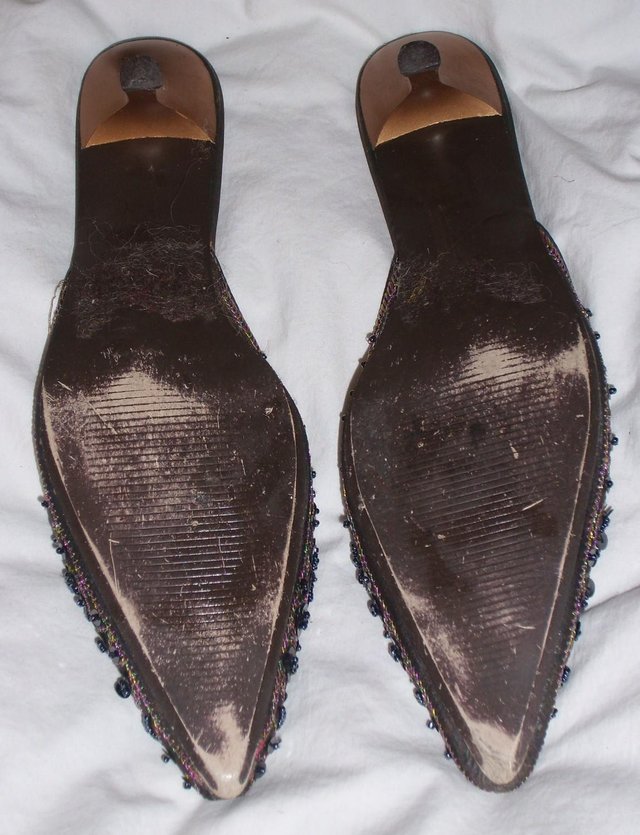 Image 3 of BHS Beaded Grey Shoes – Size 5/38