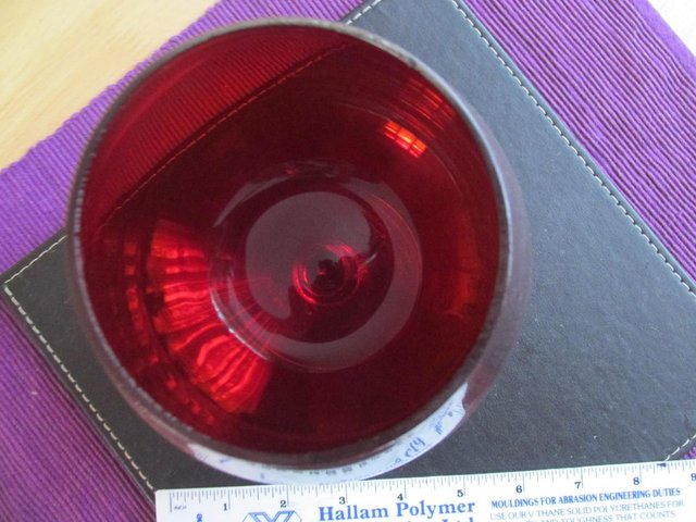 Preview of the first image of LARGE RED GLASS POSSIBLY 1970'S.