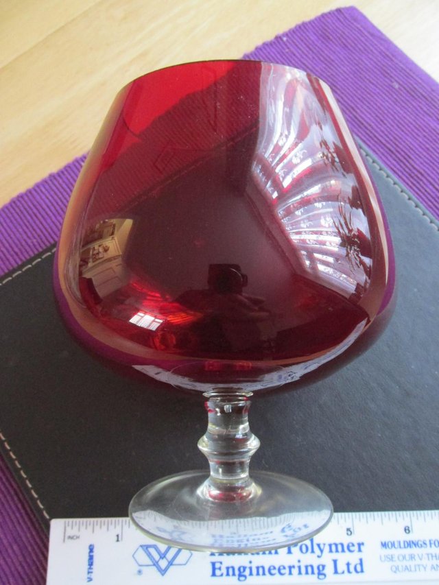 Image 2 of LARGE RED GLASS POSSIBLY 1970'S