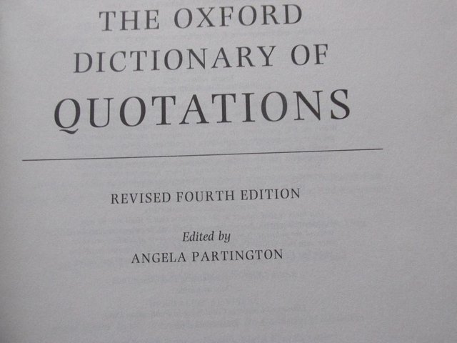Preview of the first image of OXFORD DICTIONARY OF QUOTATIONS FOURTH EDITION.