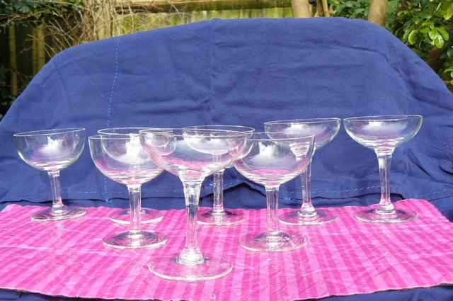 Image 2 of Champagne glasses, mini sized and hand crafted. X 8