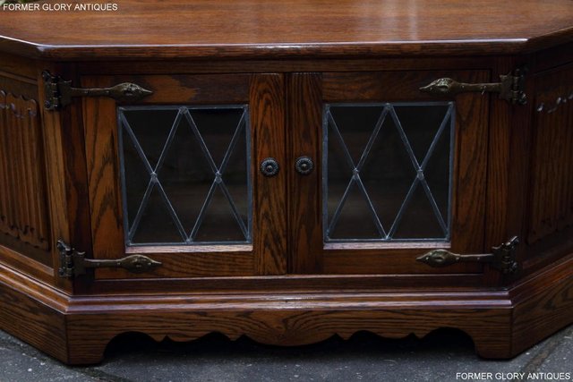 Image 58 of AN OLD CHARM LIGHT OAK CORNER TV DVD CD CABINET TABLE STAND
