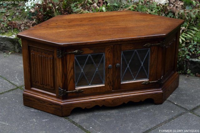 Image 68 of AN OLD CHARM LIGHT OAK CORNER TV DVD CD CABINET TABLE STAND