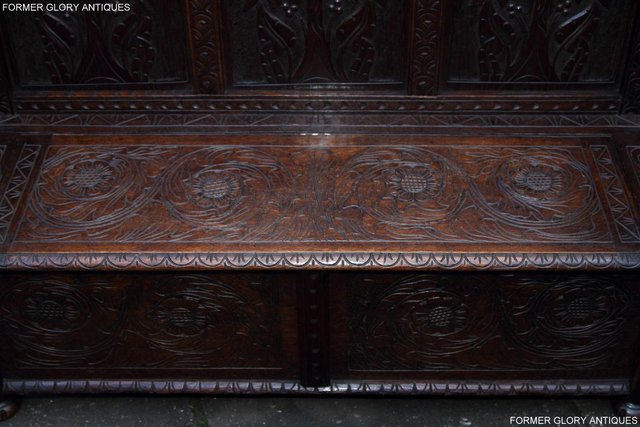 Image 56 of CARVED OAK SETTLE ARMCHAIR MONKS BENCH HALL SEAT PEW CHEST