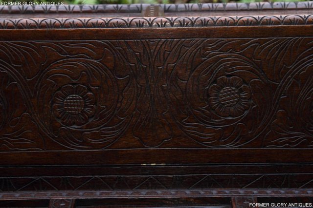 Image 66 of CARVED OAK SETTLE ARMCHAIR MONKS BENCH HALL SEAT PEW CHEST