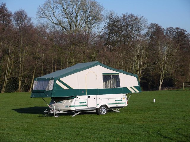 Preview of the first image of WE BUY PENNINE CONWAY TRIGANO FOLDING CAMPER trailer tent.
