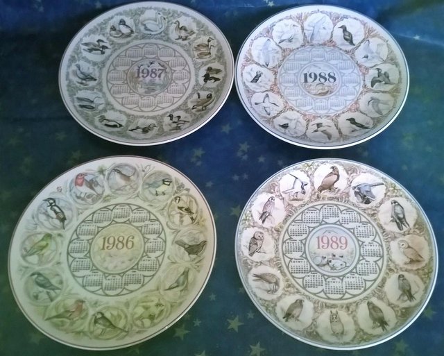 Preview of the first image of Wedgwood decorative year plates  1986, 1987,1988,1989.