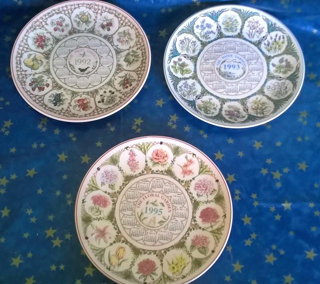 Preview of the first image of Wedgwood decorative year plates 1992,1993,1995.