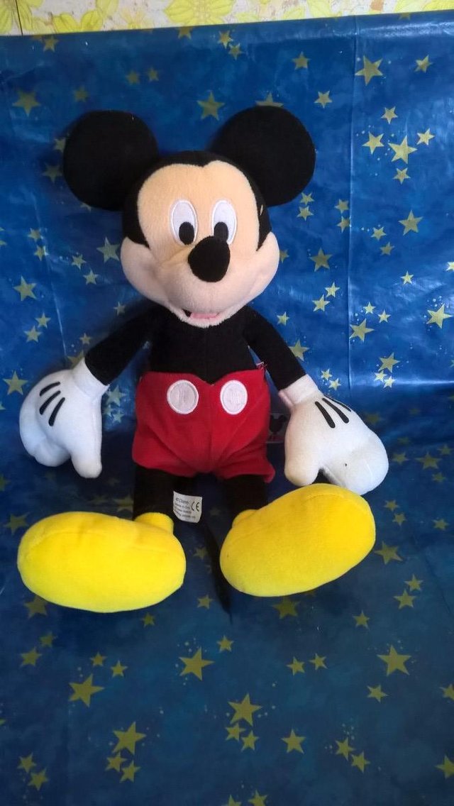 Preview of the first image of Mickey Mouse soft toy 12" approx tall.