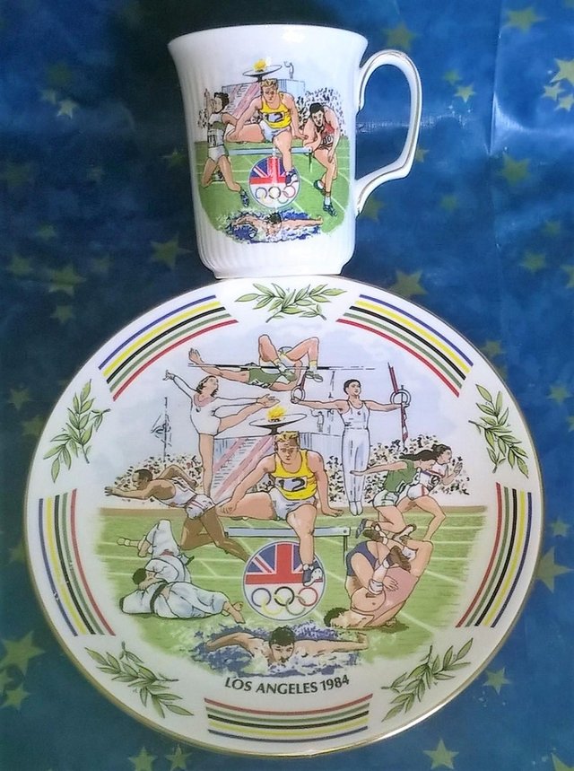 Preview of the first image of Paragon bone china plate and Mug 1984 Olympic Games.