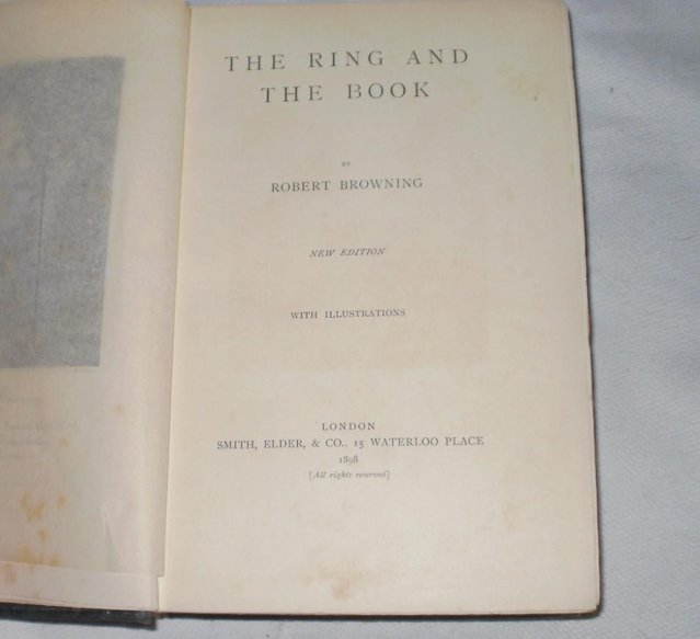 Image 3 of ROBERT BROWNING THE RING AND THE BOOK HB  SMITH ELDER &CO 18