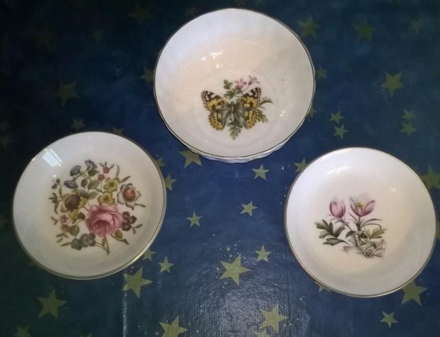 Preview of the first image of Royal Worcester Floral Pin Dish.