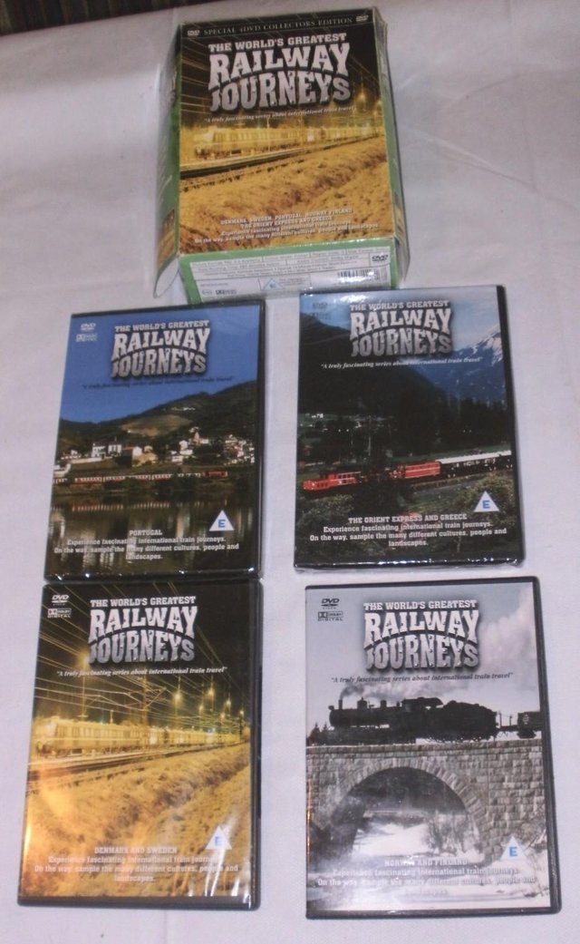 Preview of the first image of Worlds Greatest Railway Journeys collection of 4 DVD's.