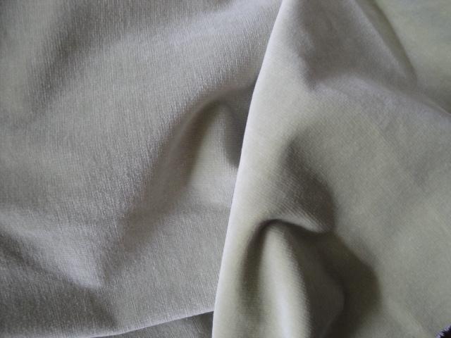 Preview of the first image of 2 pieces Light (Pale) Lime Green Cotton Velour material..