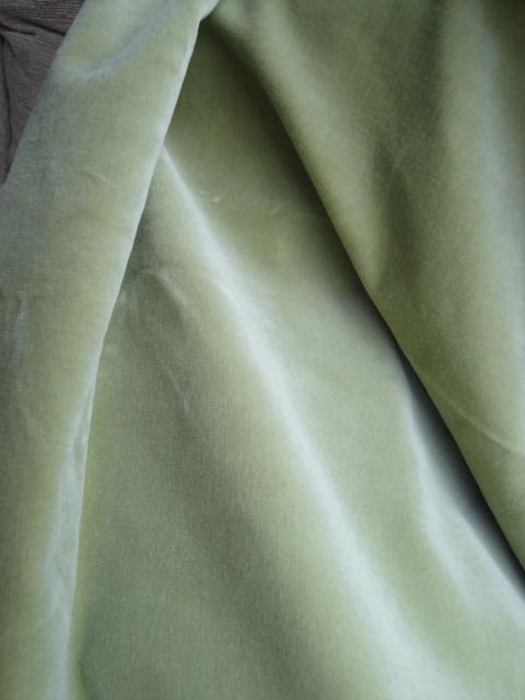 Image 3 of 2 pieces Light (Pale) Lime Green Cotton Velour material.
