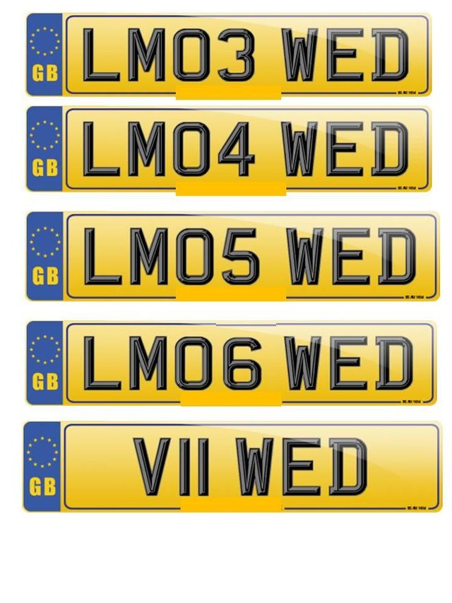 Preview of the first image of Wedding! Wedding related SET OF 5 NUMBER PLATES.