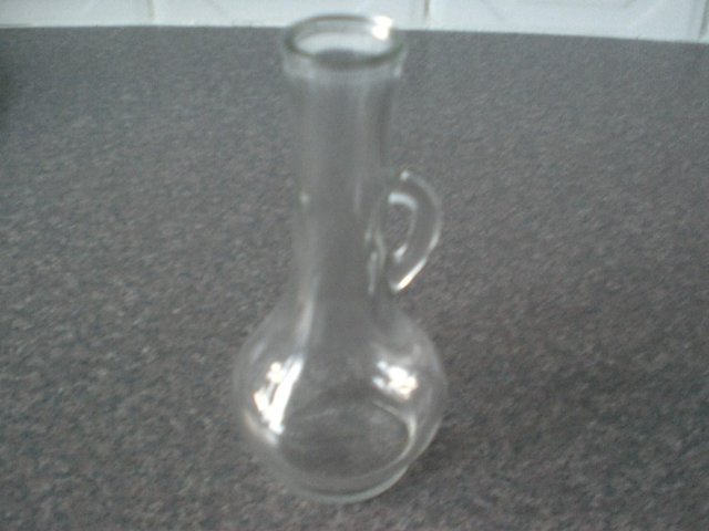 Image 2 of Clear Glass vase with small handle for eg  a single Rose or