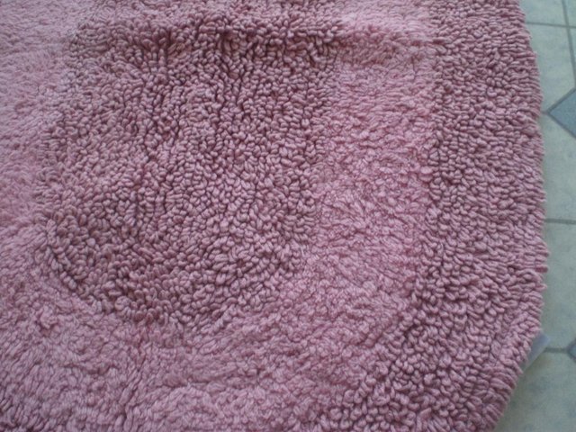 Image 2 of 100% Cotton 2 piece matching bathroom mat set (Dusty Pink)