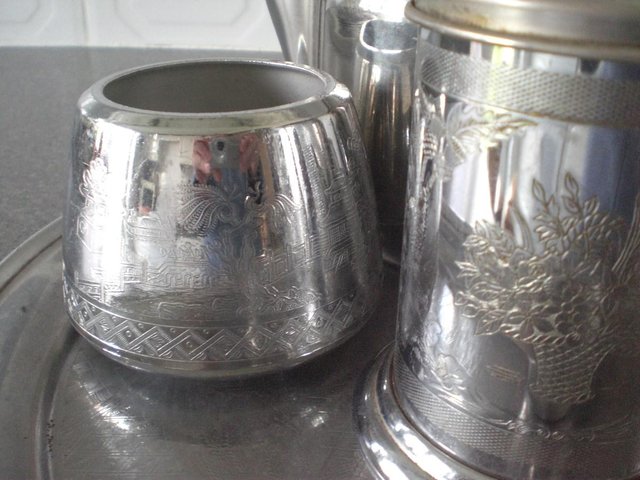 Image 2 of Tea making set, including Tray, sugar bowl, milk jug, Tea ho