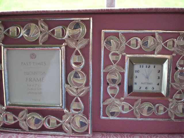 Image 2 of Past Times - Mackintosh Clock and photo frame set