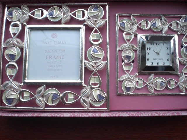 Image 3 of Past Times - Mackintosh Clock and photo frame set