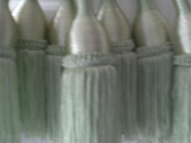 Image 3 of Curtain Tie Backs with tassels (Green and New)