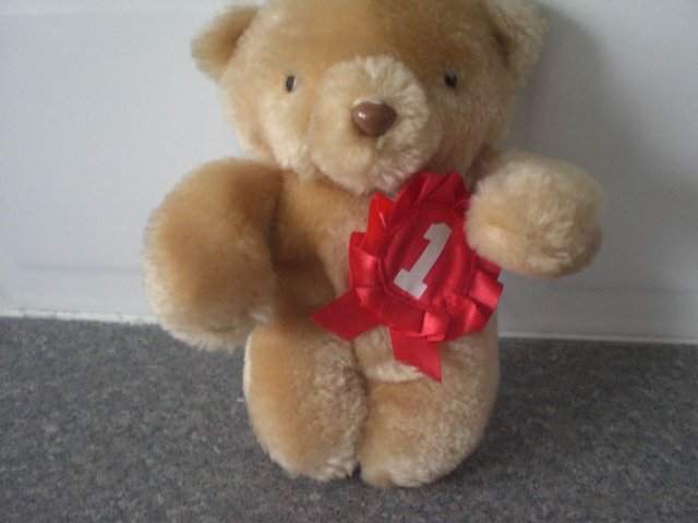 Preview of the first image of Small Teddy Bear with Number 1 rosette.
