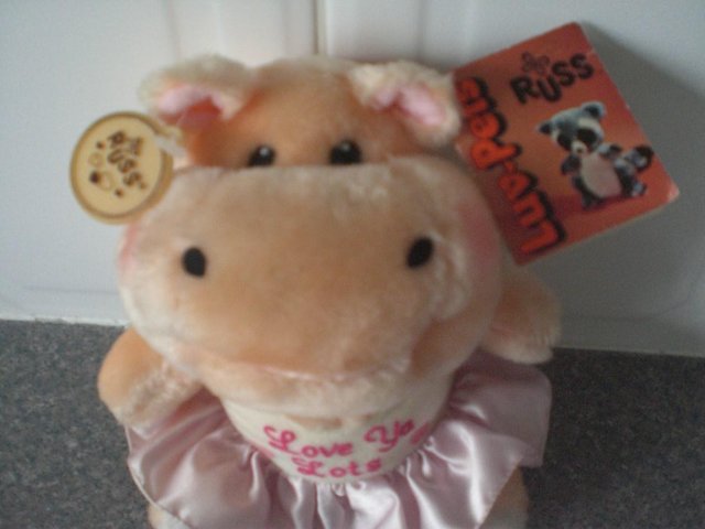 Image 2 of Russ Hand Crafted Luv Pet – Hippo wearing dress