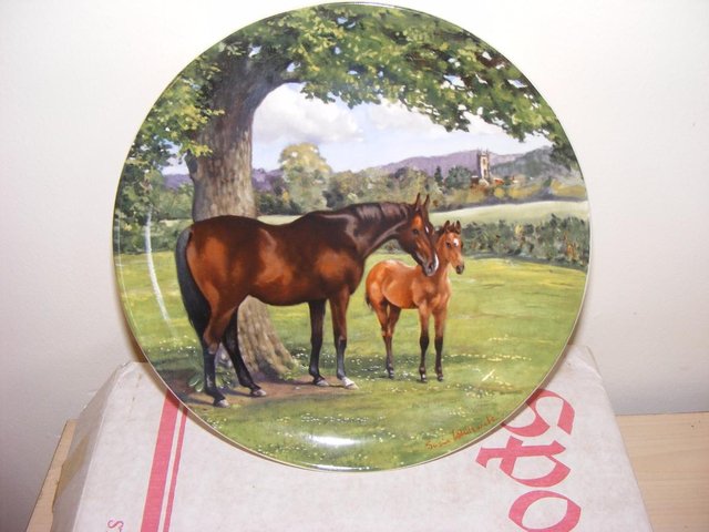 Preview of the first image of The English Thoroughbred Mare and Horse wall plate by Spode..