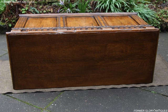 Image 7 of TITCHMARSH AND GOODWIN OAK BLANKET TOY LOG BOX COFFER TABLE