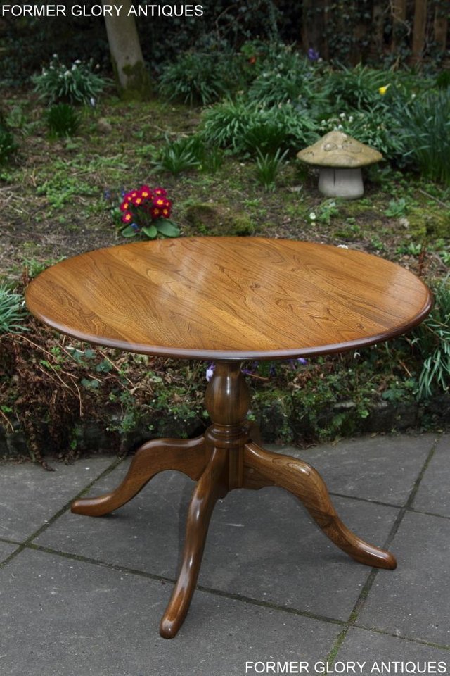Image 29 of ERCOL GOLDEN DAWN CHESTER ROUND DINING TABLE & FOUR CHAIRS