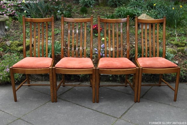 Image 44 of ERCOL GOLDEN DAWN CHESTER ROUND DINING TABLE & FOUR CHAIRS