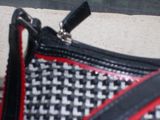 Image 2 of M&S Check Handbag With Red Detail