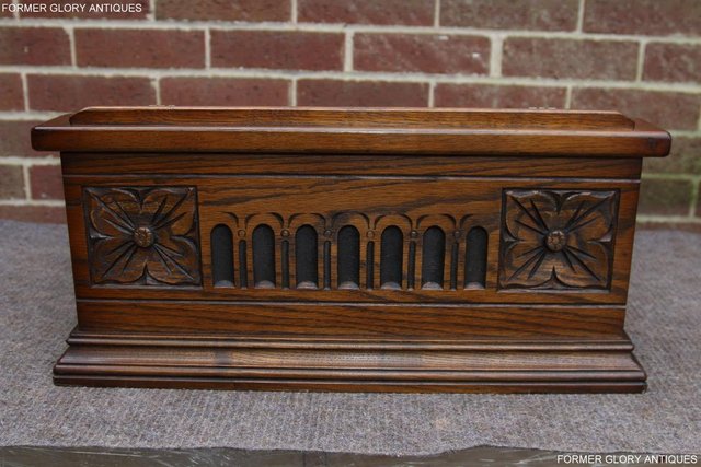 Image 57 of OLD CHARM LIGHT OAK WRITING DESK SLOPE CHEST BIBLE BOX TABLE