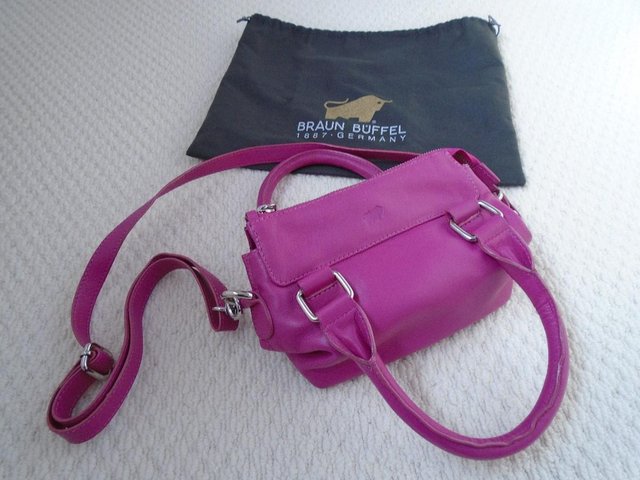Image 2 of Pink Leather Handbag made by Braun Buffel of Germany