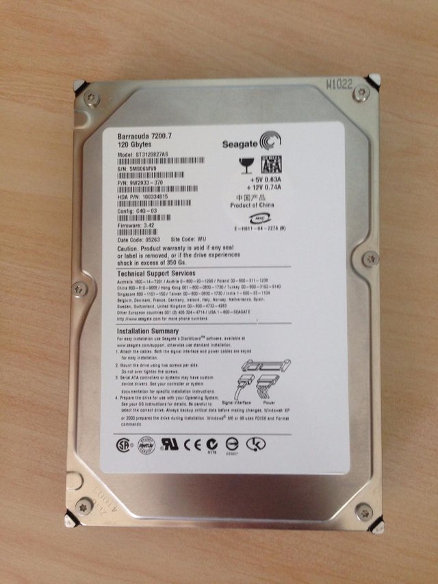 Preview of the first image of Seagate Barracuda 7200 RPM 120GB Hard Drive.
