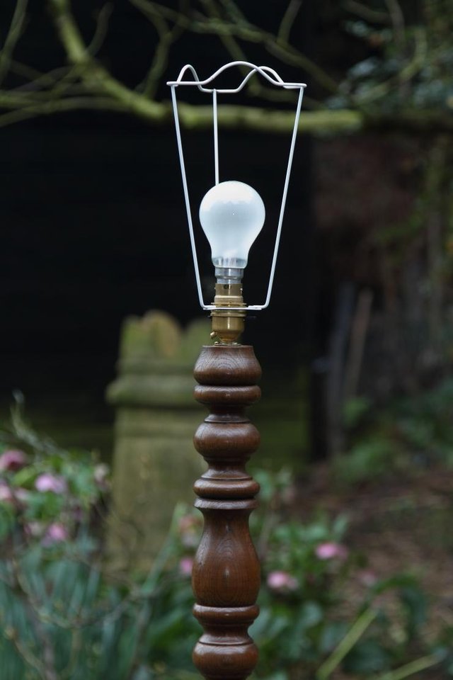 Image 19 of OLD CHARM LIGHT OAK STANDARD TABLE ARMCHAIR LAMP LIGHT SHADE