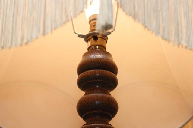 Image 23 of OLD CHARM LIGHT OAK STANDARD TABLE ARMCHAIR LAMP LIGHT SHADE