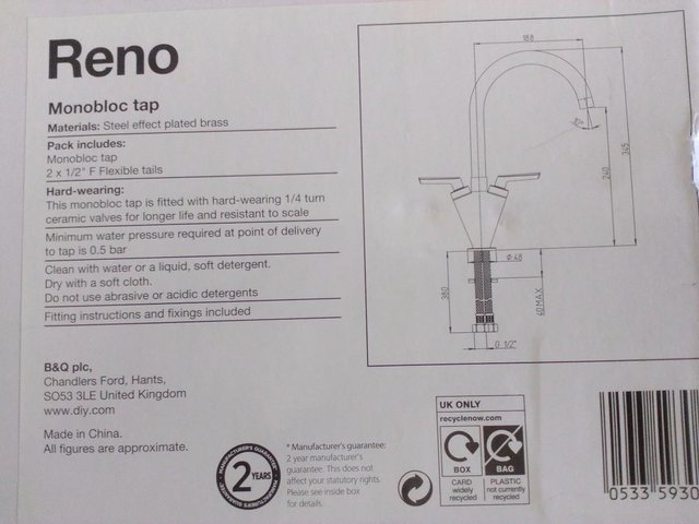 Image 3 of Reno monobloc mixer tap (Brand new)