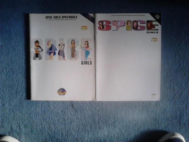 Preview of the first image of Spice Girls "Spiceworld" & "Easy Piano" songbooks.