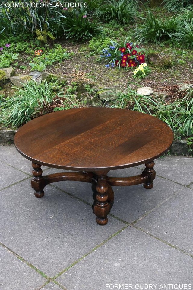 Image 4 of TITCHMARSH AND GOODWIN OAK COFFEE PHONE LAMP ARMCHAIR TABLE