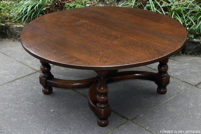 Image 6 of TITCHMARSH AND GOODWIN OAK COFFEE PHONE LAMP ARMCHAIR TABLE